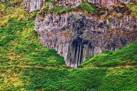 Organ Pipes Giants Causeway Massive Rock Formation Stock Photo