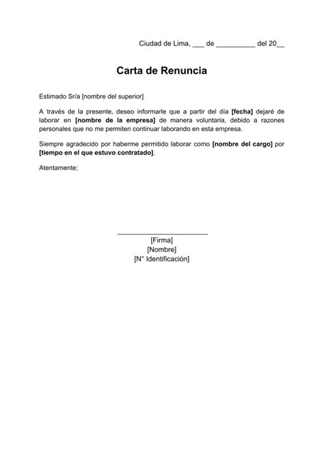 ᐅ Carta de Renuncia Sencilla Ejemplos y Modelos