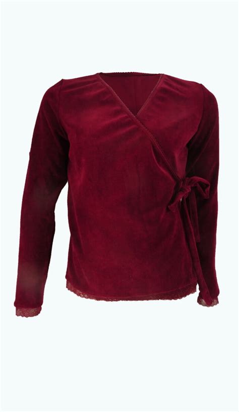 Gorgeous Bordeaux Velvet Wikkelshirt Elizz Maat T M Elizz Nl