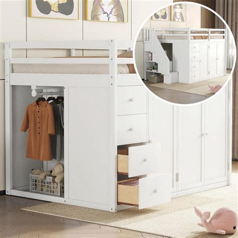 Reviews For Harper Bright Designs Multi Functional White Full Loft