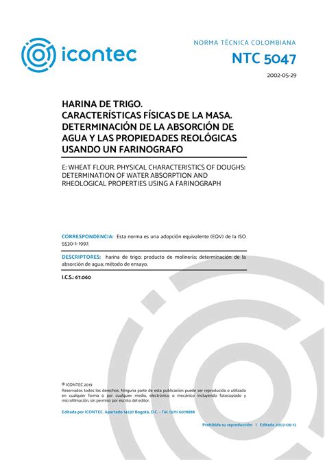 ViewInside HARINA DE TRIGO CARACTERISTICAS FISICAS DE LA MASA