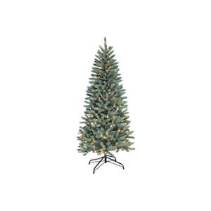 Santa S Workshop Ft Pre Lit Pencil Slim Artificial Christmas Tree