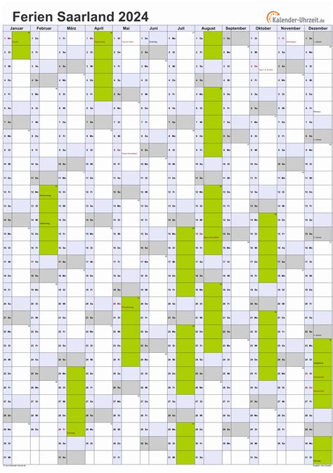 Ferien Saarland Ferienkalender Zum Ausdrucken