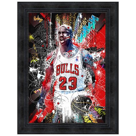 Tableau Contemporain 80x120cm De Michael Jordan Par Sylvain Binet