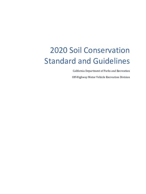 Fillable Online Ohv Parks Ca Soils Conservation Standard And Guidelines