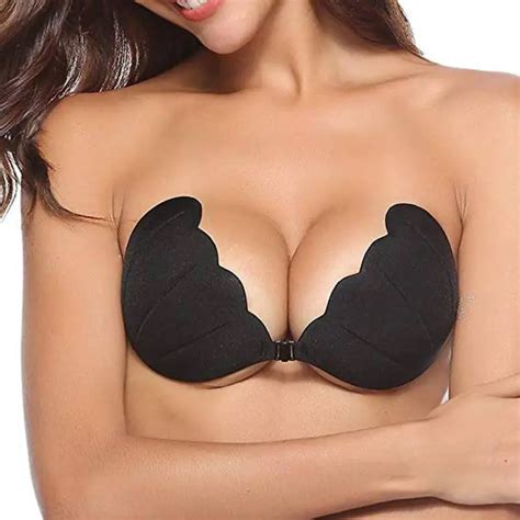 Women Silicone Self Adhesive Front Buckle Brassiere Invisible Bra Push