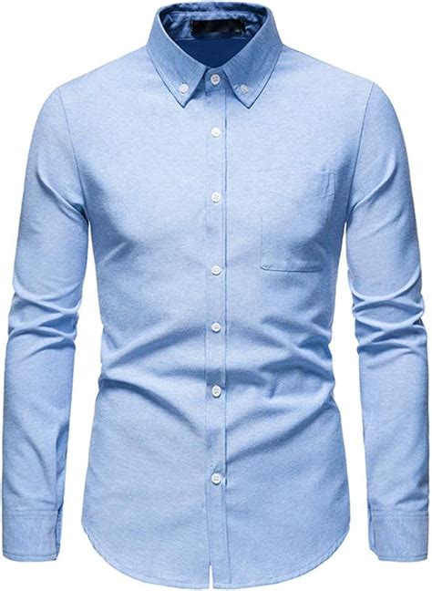 Camisa De Vestir De Manga Larga Para Hombre Camisas De Botones Formales