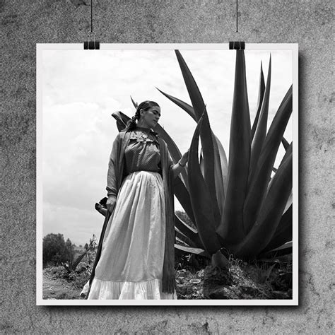 Frida Kahlo Print Frida With Agave Cactus Plant Mexican Artist Etsy