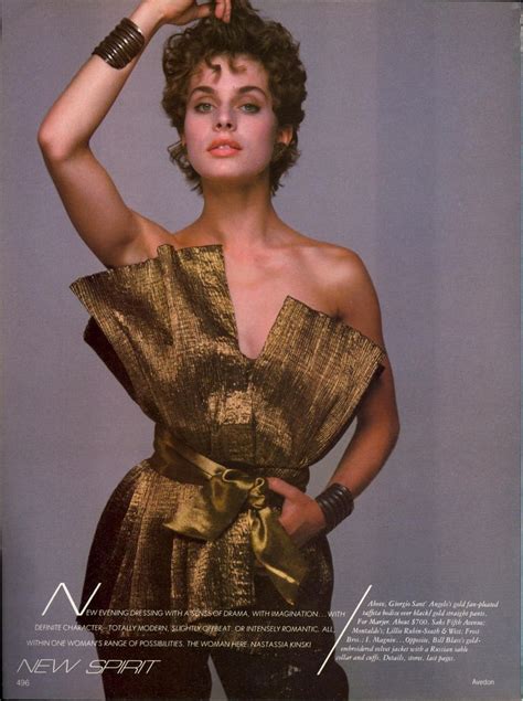 Nastassja Kinski Vogue Us 1982 Fashion 80s Hottest Female