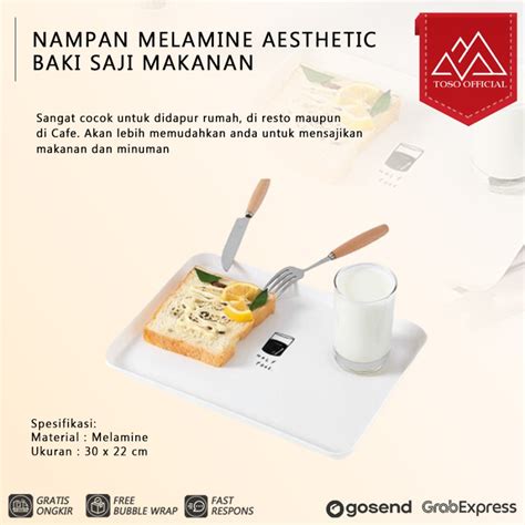 Jual NAMPAN MELAMIN AESTHETIC BAKI SAJI MAKANAN TRAY NAMPAN PLASTIK