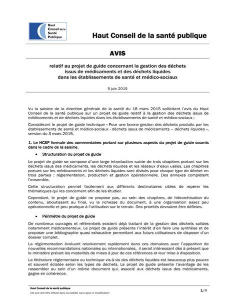 Avis Ko Haut Conseil De La Sant Publique