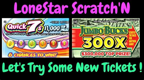 Lonestar Scratchn 🌞tx Lottery🌞 New Tickets 🌞 10 Jumbo Bucks 🌞 1