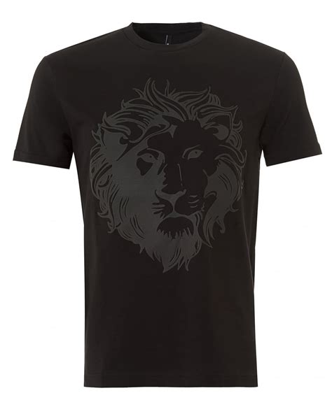 Versus Versace Mens Tonal Lion T Shirt Stretch Cotton Black Tee