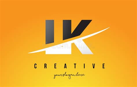 Lk L K Letter Modern Logo Design With Yellow Background And Swoosh