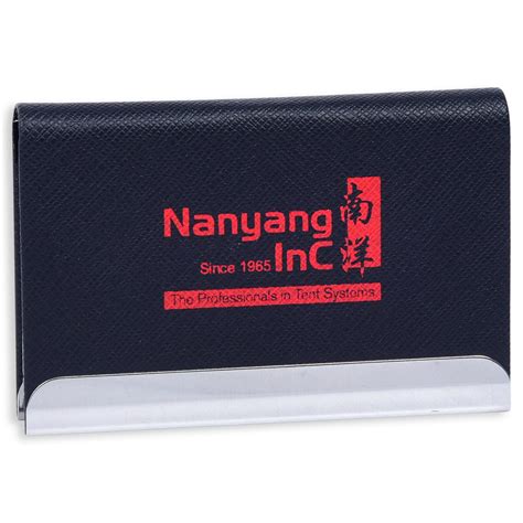 Customised Piatto Name Card Holder Saffiano Pu With Logo Print Malaysia