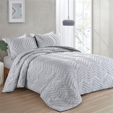 HOMBYS 3 Piece Tufted Oversized King Comforter Set 120x120 Breathable