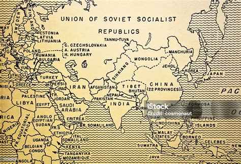 Textbook Map Circa Late 1930s Stock Photo Download Image Now Former