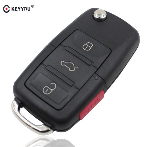 KEYYOU coque de clé de voiture pliable à 4 boutons étui de