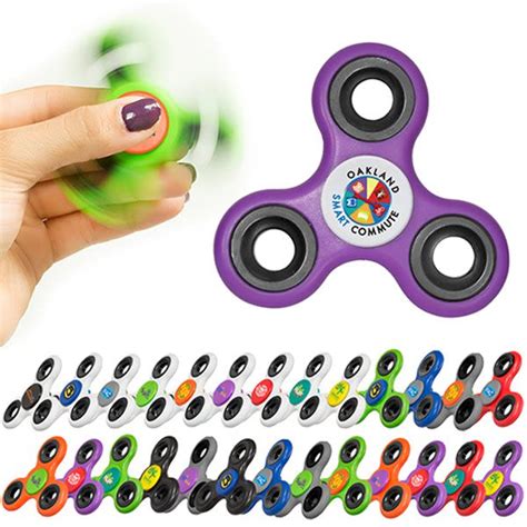 Fidget Spinner With Full Color Logo Dome Promo Fidget Spinners