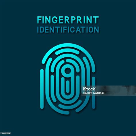 Blue Fingerprint Identification Symbol Stock Illustration Download