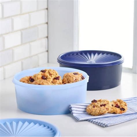 Tupperware Kitchen Two New Blue Tupperware Servalier Stacking