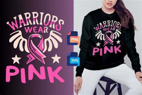 Warriors Wear Pink Ribbon Breast Cancer Graphic By Wyldtribe · Creative Fabrica