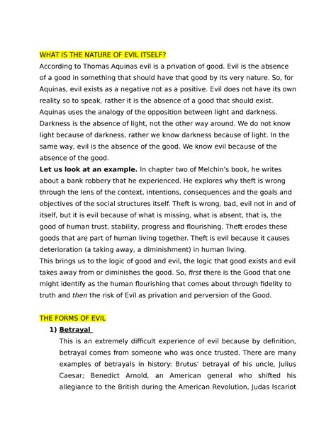 Lesson 7 Theo 204 Part 2 WHAT IS THE NATURE OF EVIL ITSELF