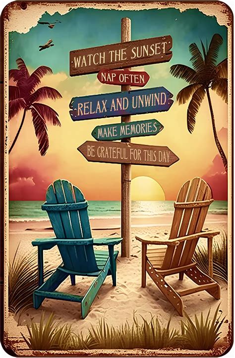 Amazon Retro Tin Signs Beach Room Decor Vintage Beachy Bedroom