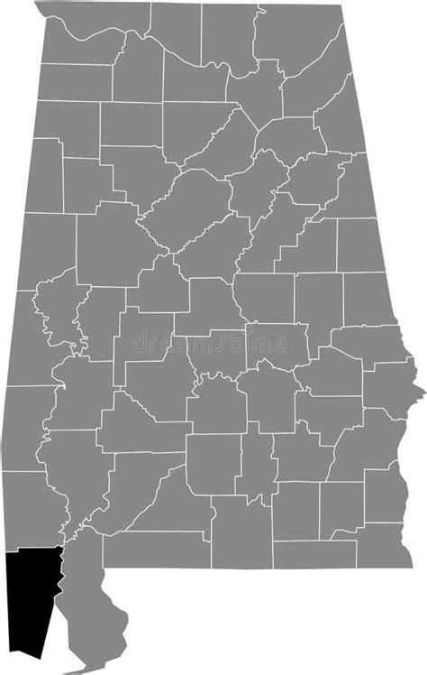 Mapa De Ubicaci N Del Condado M Vil De Alabama Usa Ilustraci N Del