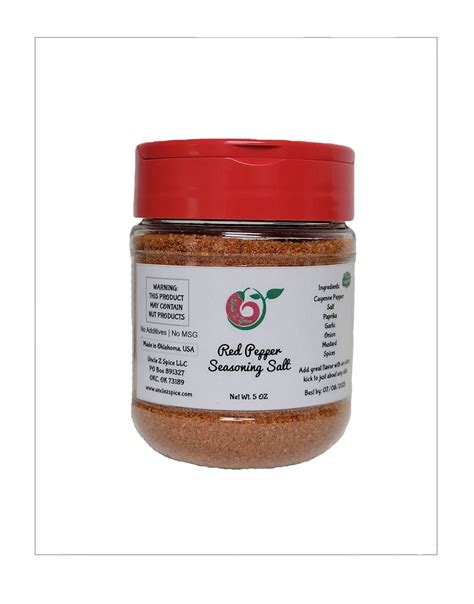 Red Pepper Seasoning Salt Medium Uncle Z S Spice