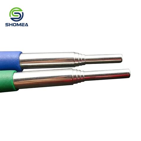 Stainless Steel Telescopic Pole With Male Screw And Orange Rubber Hand