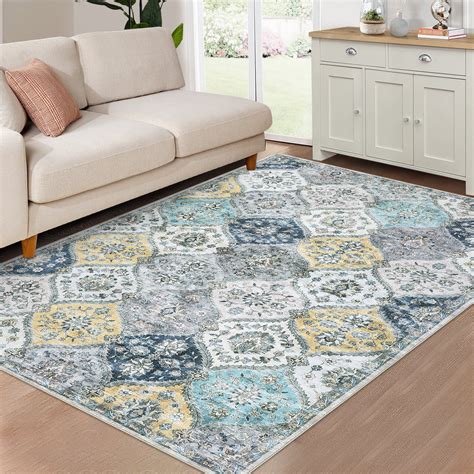 Glowsol X Area Rug Vintage Persian Rug Moroccan Trellis Rug Floral