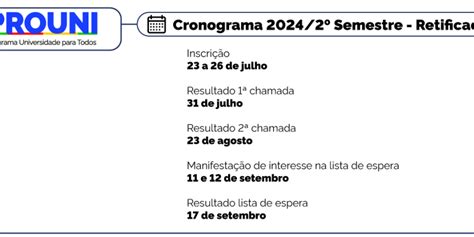 Prouni 2 2024 divulgado o resultado da segunda chamada Rádio