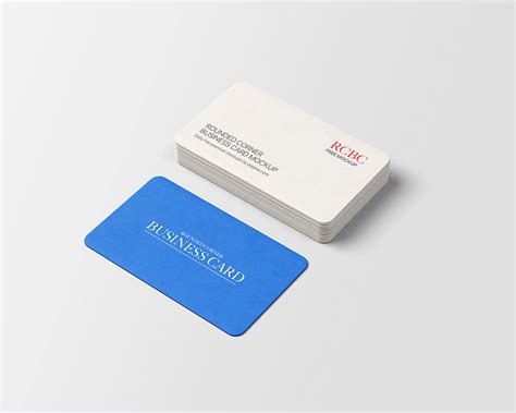 Free Rounded Corner Business Card Mockup Psd Mockuptree