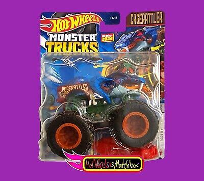 Hot Wheels MONSTER TRUCKS CAGERATTLER BEAST BASHERS NEW FOR 2024 A CASE