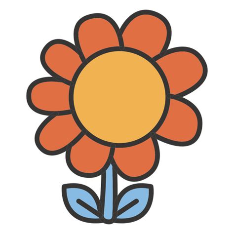 Design Png E Svg De Flor Simples Laranja Plana Para Camisetas