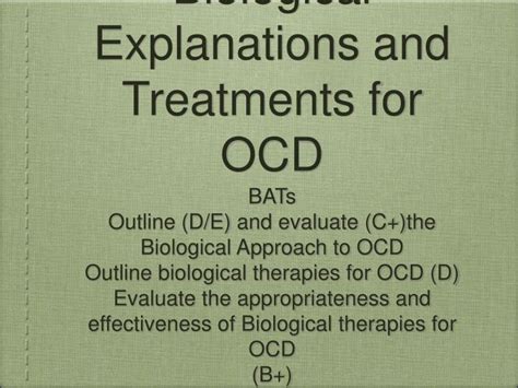 Ppt Biological Explanations And Treatments For Ocd Powerpoint