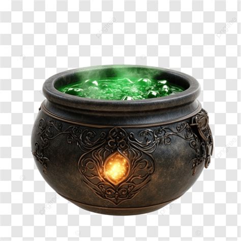 On Transparent Background Witch Cauldron Is Brewing A Magic Potion