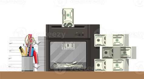 Hand Putting Dollar Banknote In Shredder Machine Png