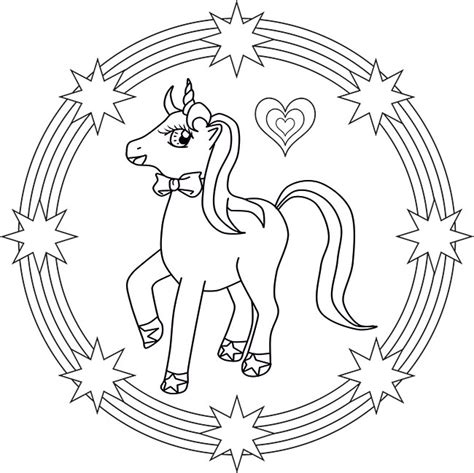 Das Kleines Einhorn Mandala F R Kinder Zum Ausdrucken