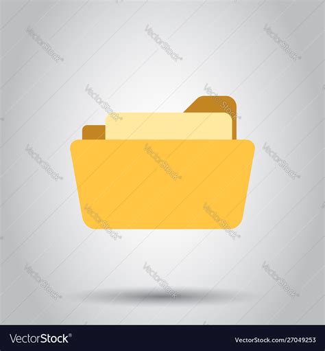 File Folder Icon In Flat Style Documents Archive Vector Image