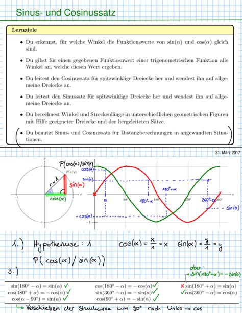 Sinus Und Cosinussatz