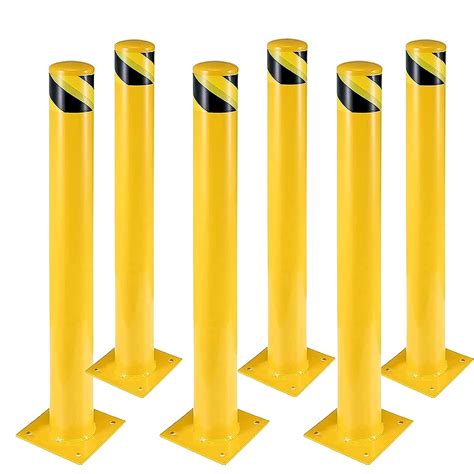 Safety Bollard 6 Packs Cuisinaid 48 Inch Height Bollard Post 45 Inch