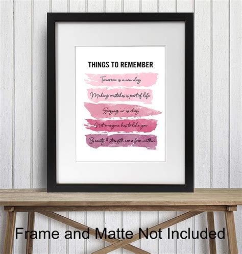 Pink Motivational Wall Art Poster for Home Office, Bedroom, Bathroom in ...