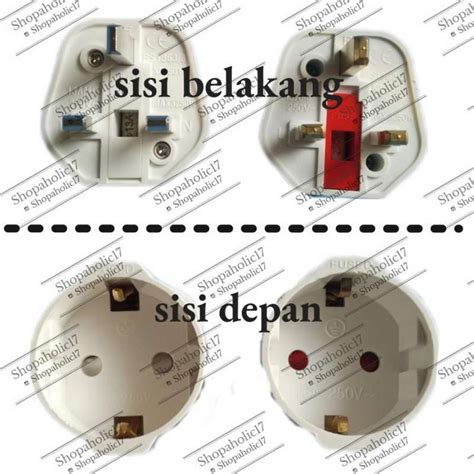 Jual Konverter Over Steker Kaki 2 Ke 3 Built In Fuse Converter Adapter