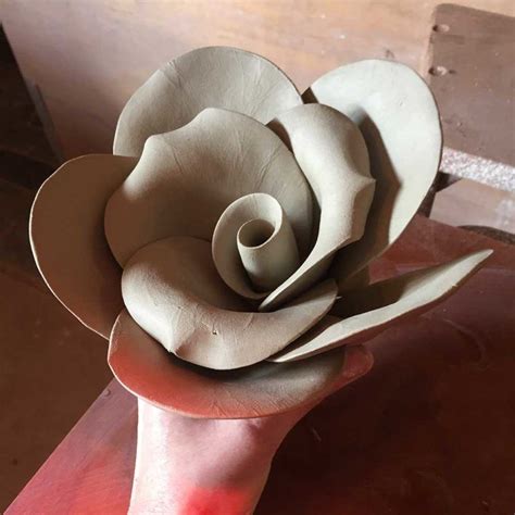 How To Make A Big Rose Out Of Clay Carolyn Clayton Easy Clay