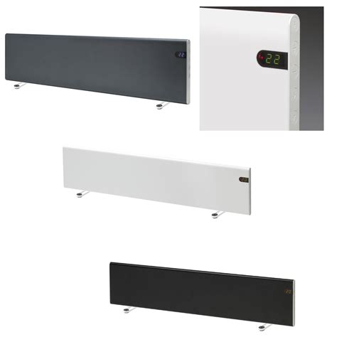 Modern Slimline Electric Skirting Heater With Timer Adax Off