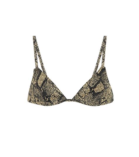 The Lulu Bikini Top In Brown Solid Striped Mytheresa