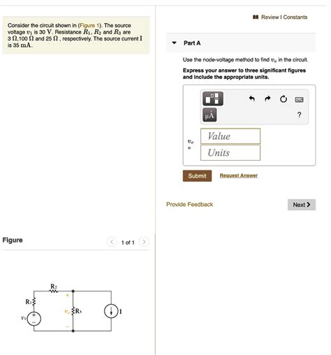 SOLVED Review I Constants Consider The Circuit Shown In Figure 1 The