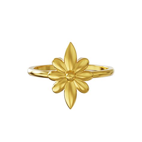 Plain Floral Design Gold Ring 03 14 Spe Goldchennai